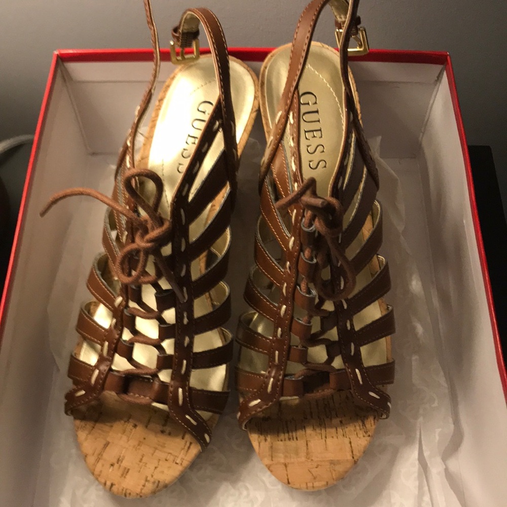 Guess - Willow wedge sandal size 6.5 new.